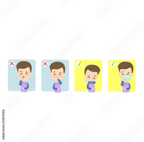 Boy have a cough vector