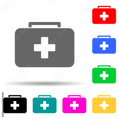 first aid kid multi color style icon. Simple thin line, outline vector of web icons for ui and ux, website or mobile application
