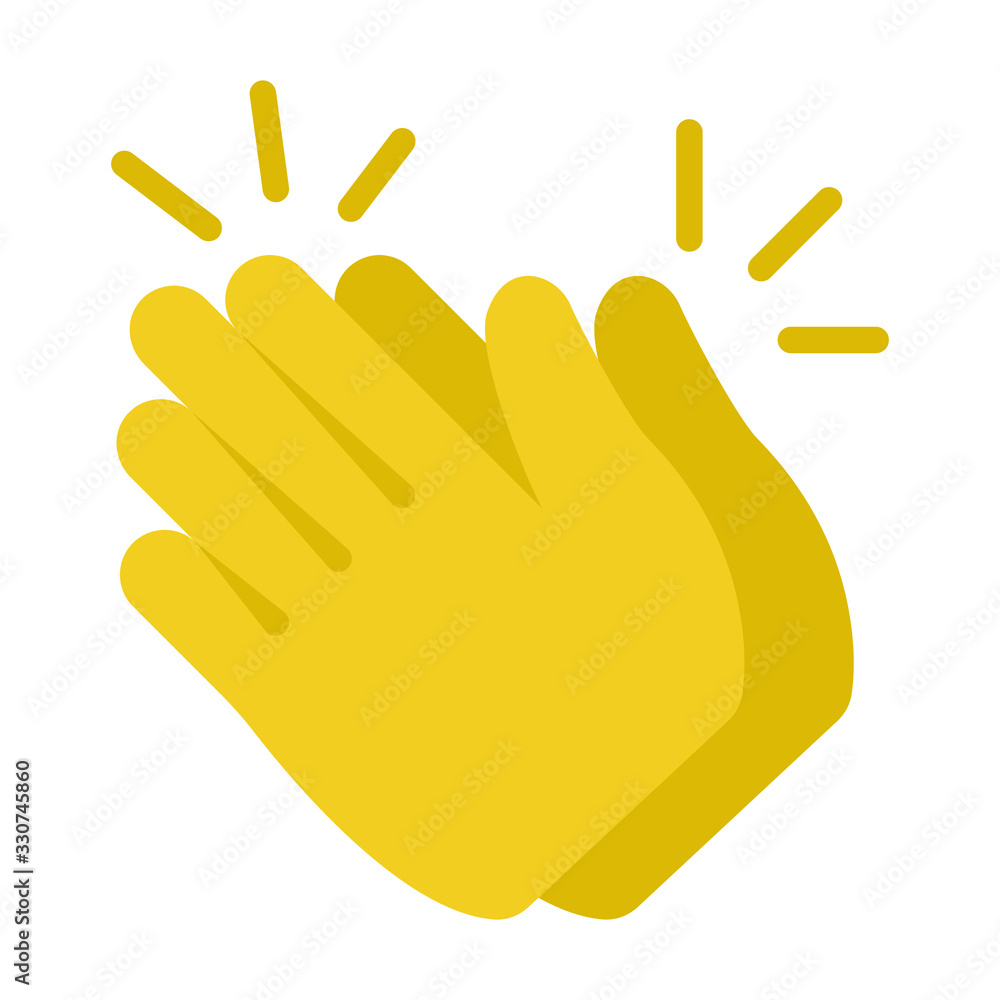 Striking Hands together Vector glyph Icon Design,Applause Expession Concept, Clapping on White Background,