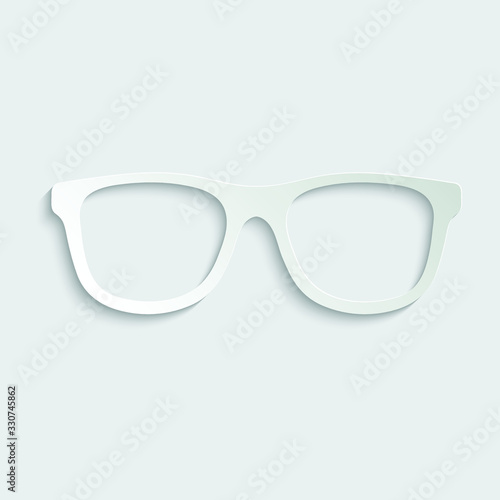 paper glasses vector icon. sun glasses sign