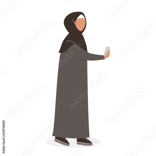 Wallpaper Mural Muslim woman taking selfie. Arabic character taking photo of herself Torontodigital.ca