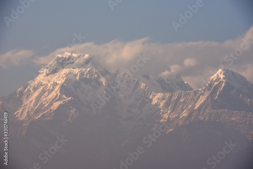 View at Annapurna massif from Saranghot in Nepal