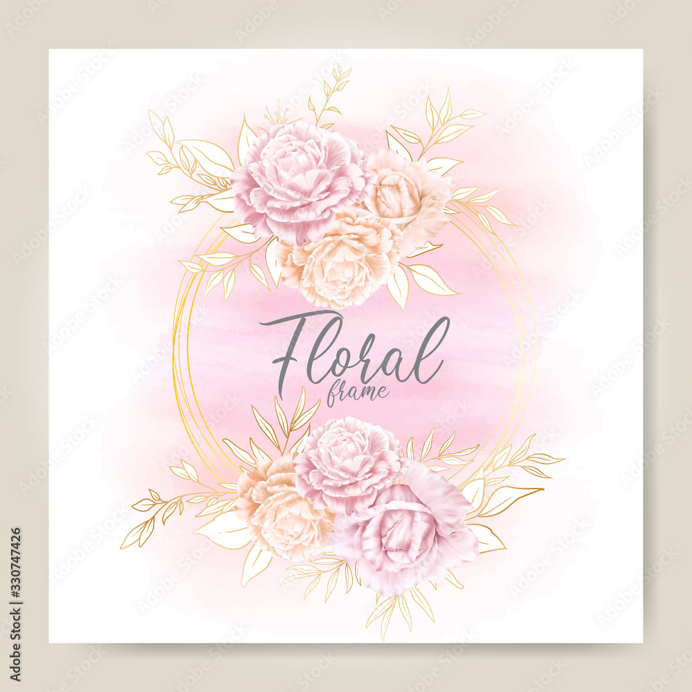 Watercolor Floral Frame Template