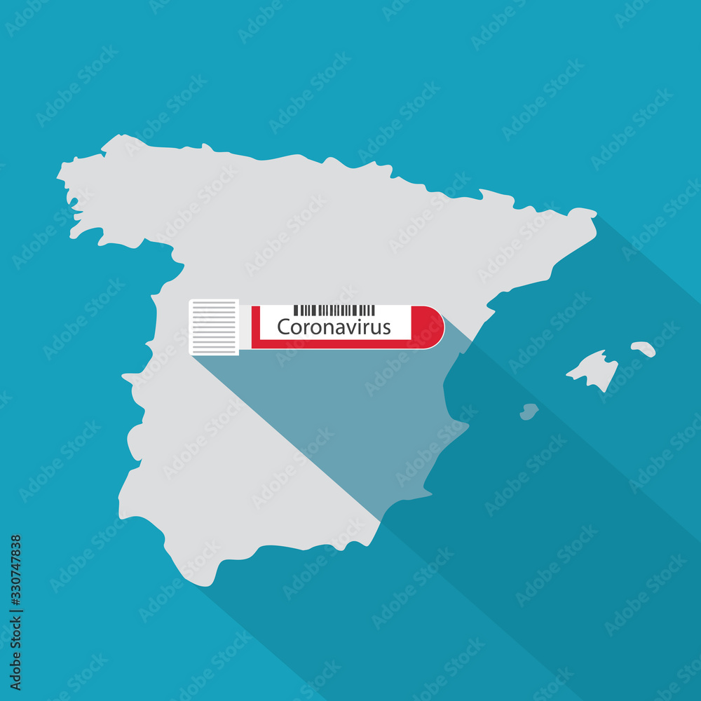 coronavirus 2019-nCoV, COVID-2019 in Spain concept- vector illustration