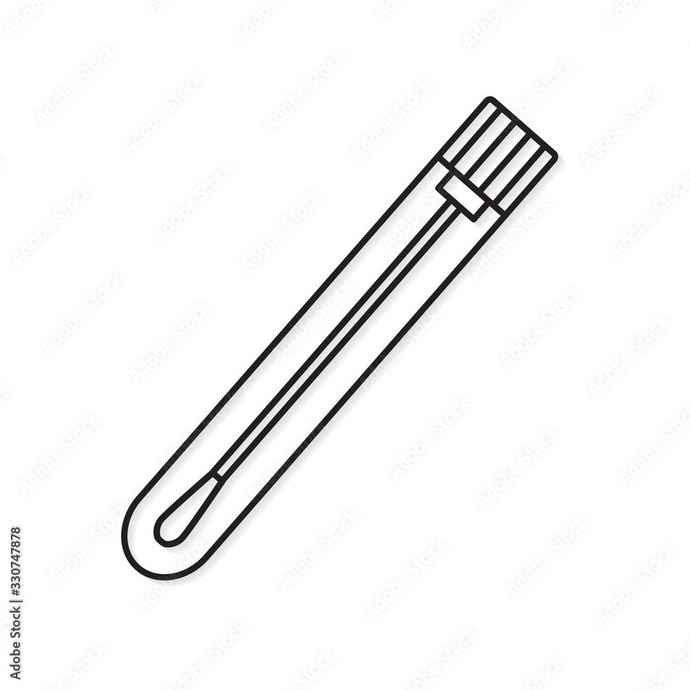 cotton swab test tube- vector illustration cotton swab test tube- vector illustration