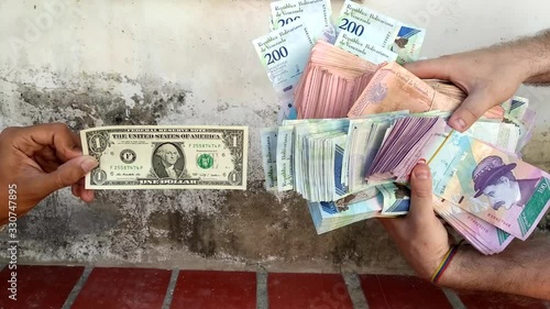 The ratio of the American dollar to Venezuelan money during the economic crisis.