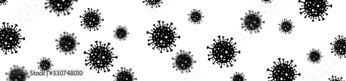 Bacteria Cell in air on white backdrop. Coronavirus bacteria, isolated on white background. Background of bacteria cell. Vector illustration