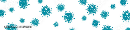 Bacteria Cell in air on white backdrop. Coronavirus bacteria, isolated on white background. Background of bacteria cell. Vector illustration