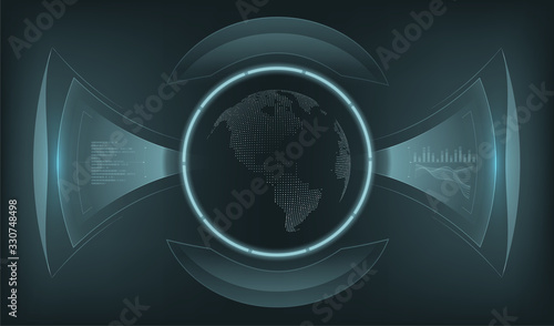 Futuristic interface earth globe