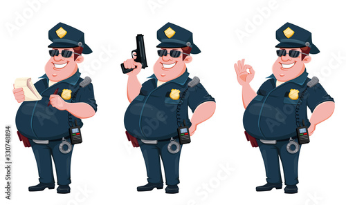 Police officer. Funny cartoon character