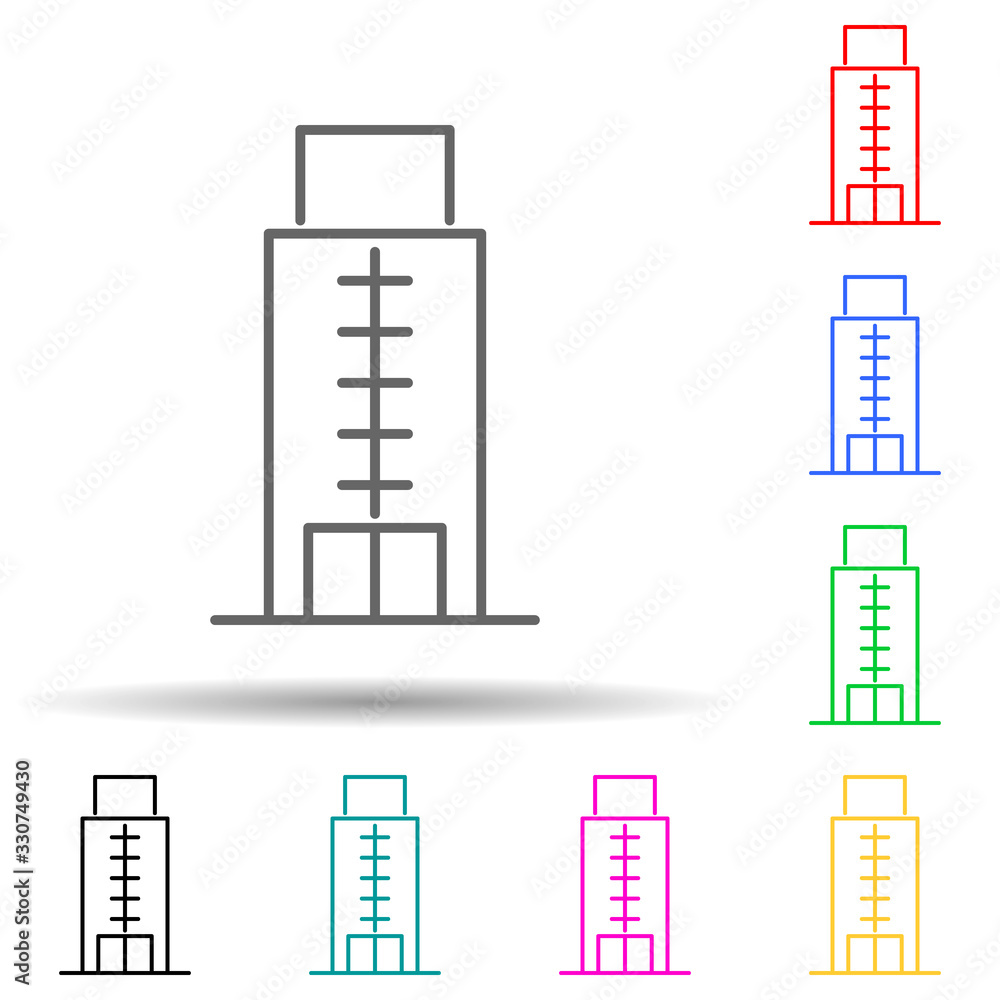 Building multi color set icon. Simple thin line, outline vector of building icons for ui and ux, website or mobile application Building multi color set icon. Simple thin line, outline vector of building icons for ui and ux, website or mobile application
