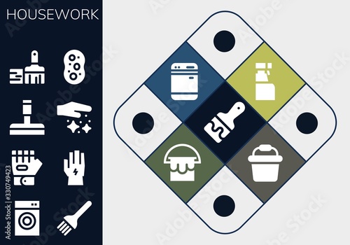 Modern Simple Set of housework Vector filled Icons