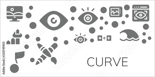 Modern Simple Set of curve Vector filled Icons