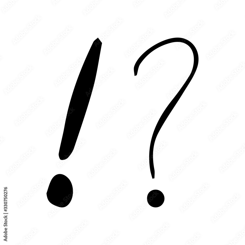 Vector illustration Hand drawn question mark and exclamation point