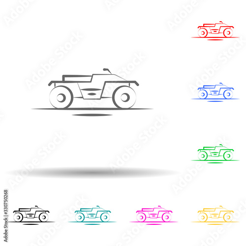Buggies desert car multi color set icon. Simple thin line, outline vector of desert icons for ui and ux, website or mobile application