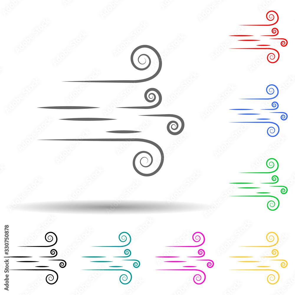 Wind, desert multi color set icon. Simple thin line, outline vector of desert icons for ui and ux, website or mobile application Wind, desert multi color set icon. Simple thin line, outline vector of desert icons for ui and ux, website or mobile application