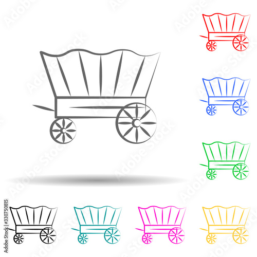 Wagon desert multi color set icon. Simple thin line, outline vector of desert icons for ui and ux, website or mobile application
