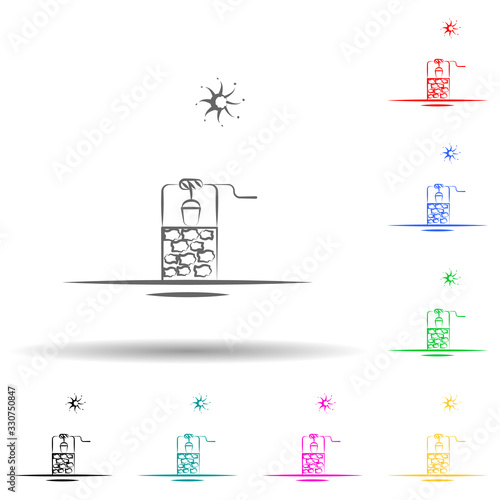 Well, pit, desert multi color set icon. Simple thin line, outline vector of desert icons for ui and ux, website or mobile application