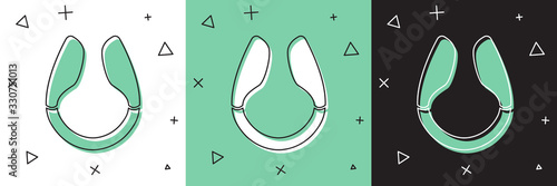 Set Dildo vibrator for sex games icon isolated on white and green, black background. Sex toy for adult. Vaginal exercise machines for intimate. Vector Illustration