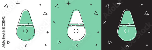 Set Dildo vibrator for sex games icon isolated on white and green, black background. Sex toy for adult. Vaginal exercise machines for intimate. Vector Illustration