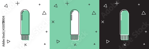 Set Dildo vibrator for sex games icon isolated on white and green, black background. Sex toy for adult. Vaginal exercise machines for intimate. Vector Illustration