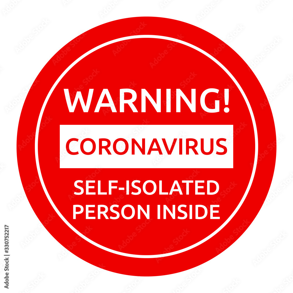 Warning coronavirus sign