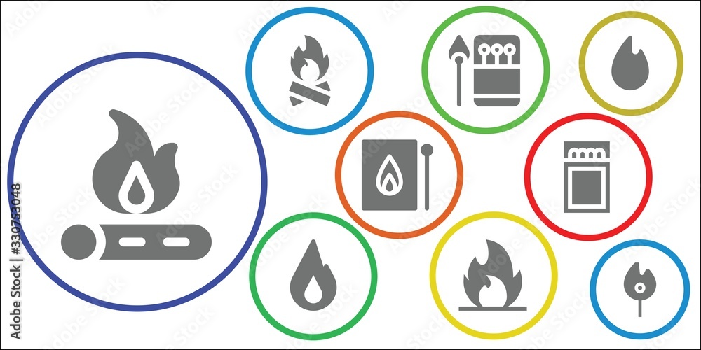 Fototapeta premium ignite icon set