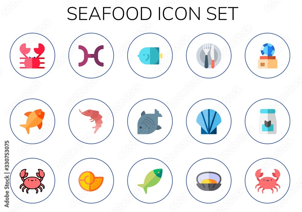 seafood icon set