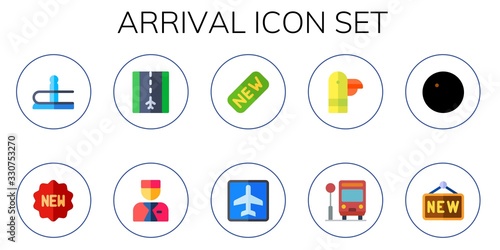 arrival icon set