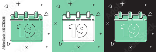 Set Calendar with Happy Easter icon isolated on white and green, black background. Spring Christian Holiday symbol. Vector Illustration