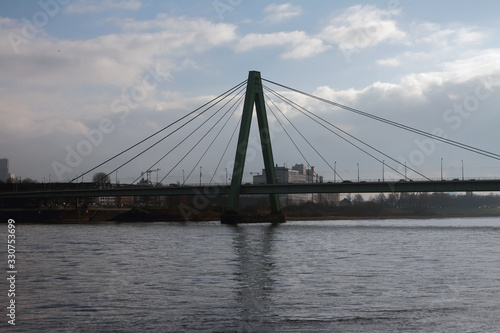 Cable-stayed bridge over Rhine River. Cologne  Germany