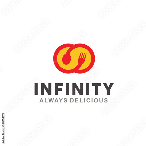 Restaurant Logo Design With Infinity Icon