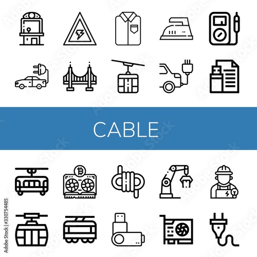 Set of cable icons