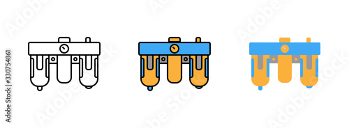 frl combination icon set isolated on white background for web design