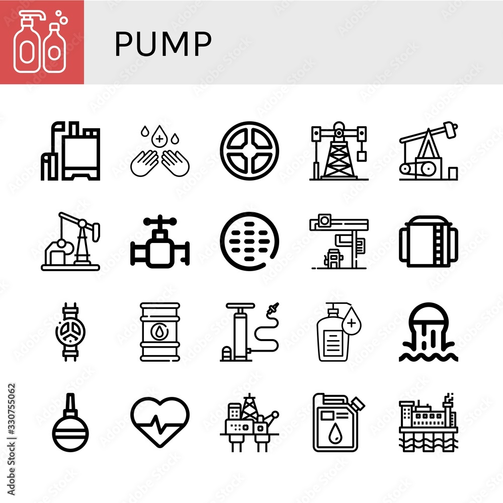 pump simple icons set pump simple icons set