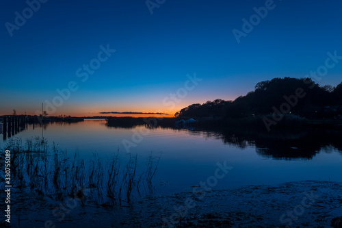 Blaue Stunde Sonnenuntergang Ostsee Haff