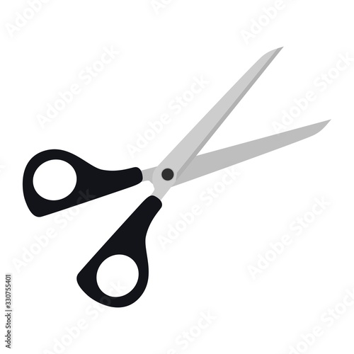 Scissors flat icon isolated on white background, Vector illustration