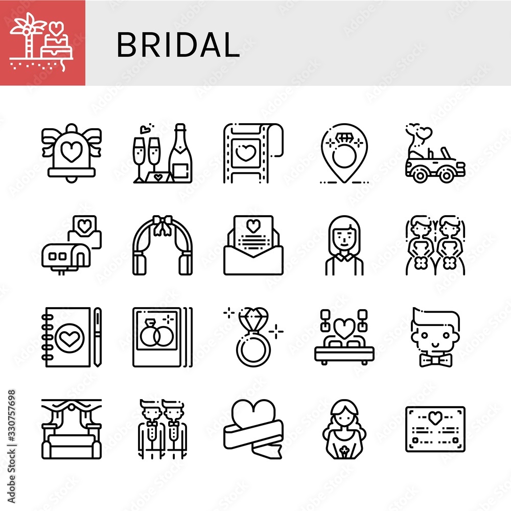 Fototapeta premium bridal icon set