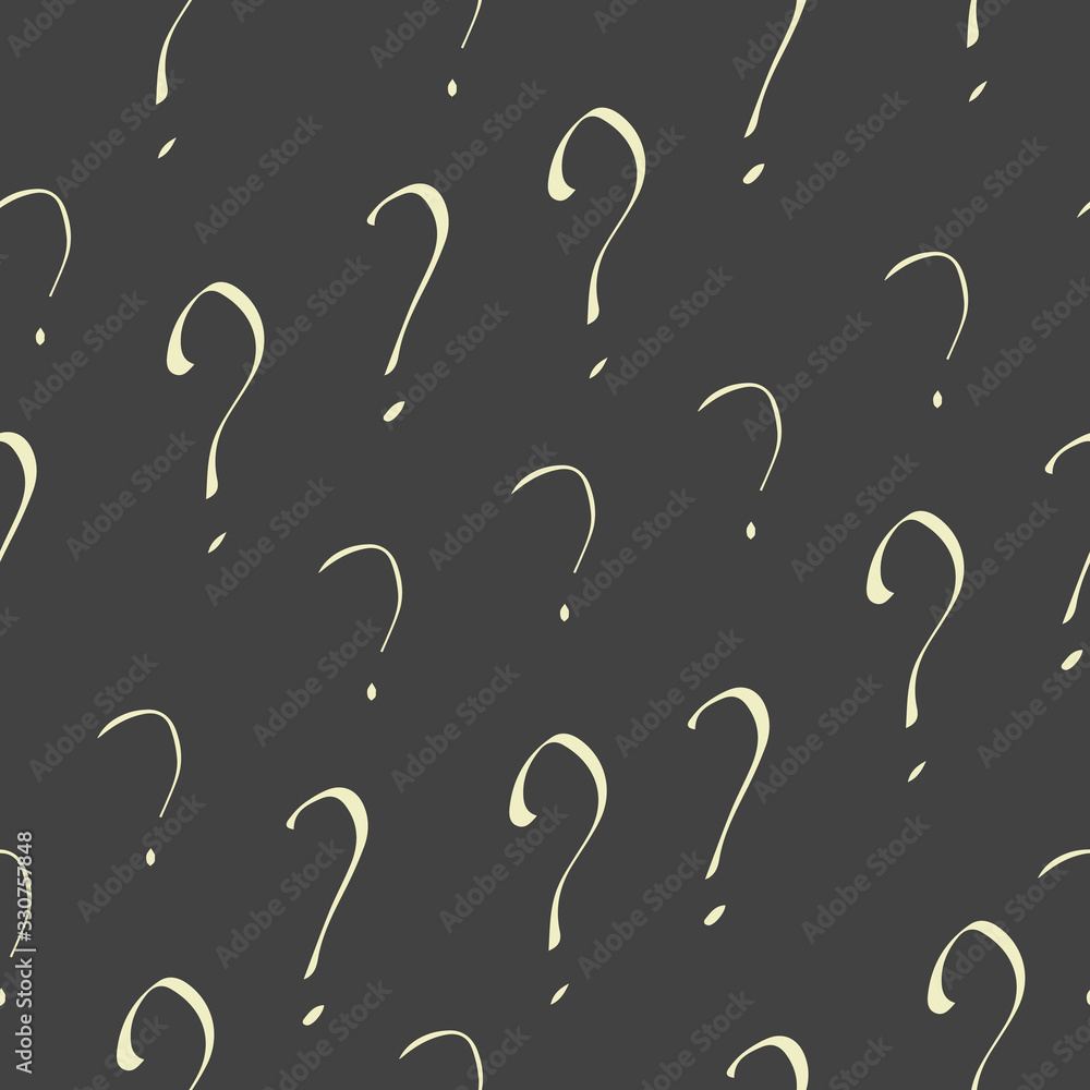 Question mark vector seamless pattern. Hand drawn sketch. FAQ button. Asking questions. Ask for help Question mark vector seamless pattern. Hand drawn sketch. FAQ button. Asking questions. Ask for help