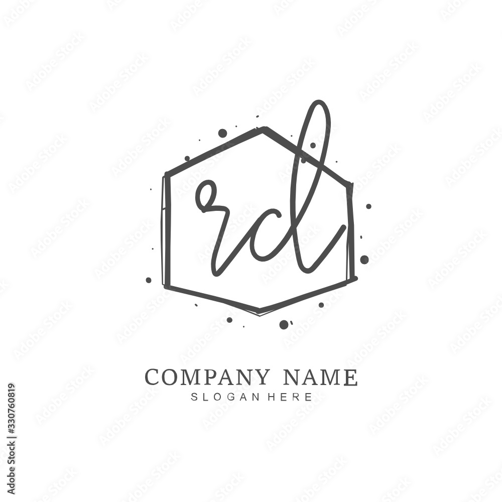 Handwritten initial letter R D RD for identity and logo. Vector logo template with handwriting and signature style. Handwritten initial letter R D RD for identity and logo. Vector logo template with handwriting and signature style.