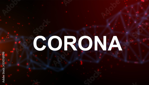 Coronavirus mit DNA im Hintergrund