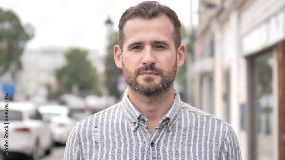 Outdoor Portrait of Beard Casual Man Outdoor Portrait of Beard Casual Man