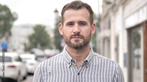 Outdoor Portrait of Beard Casual Man