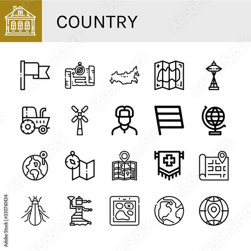 country simple icons set