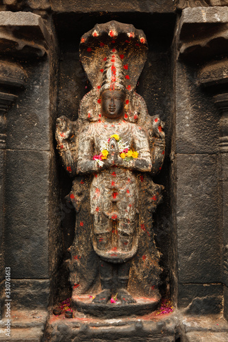 Vishnu image in Hindu temple. Arunachaleswarar Temple, Tiruvannamalai, Tamil Nadu, India