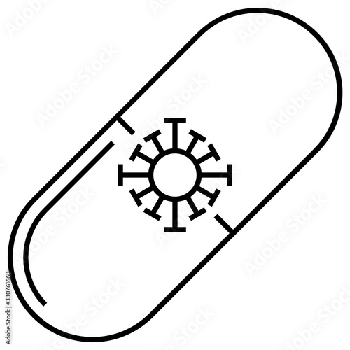 Coronavirus treatment Vaccines drugs Concept, Covid-19 Cure Pill on white background, ncov prevention supporting medicine vector icon design