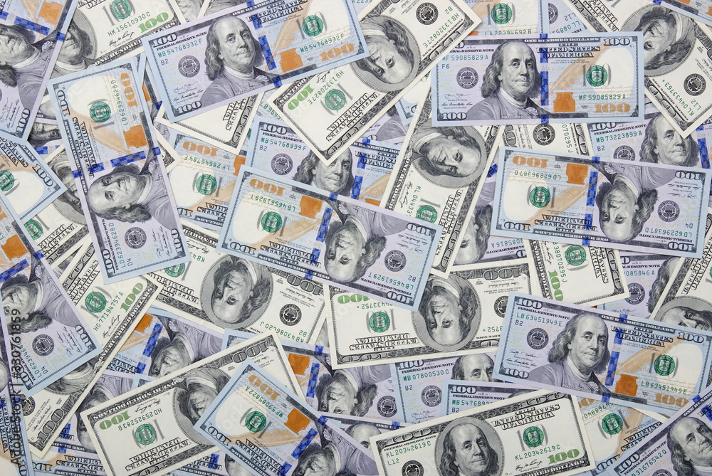 Money background of dollar banknotes Money background of dollar banknotes