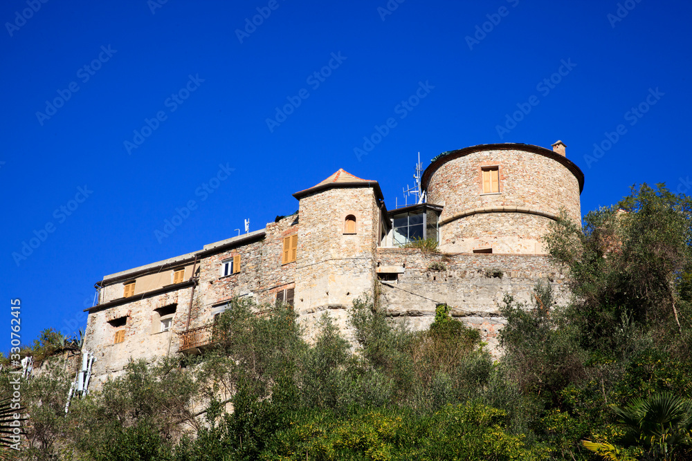 Portofino (GE), Italy - June 01, 2017: Portofino's castle, Genova, Liguria, Italy