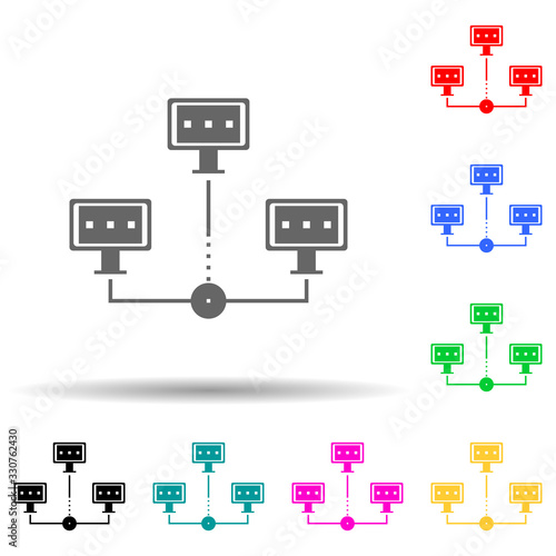 distributed database multi color style icon. Simple glyph, flat vector of web development icons for ui and ux, website or mobile application