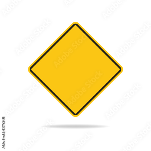 Free Download The blank square warning sign has a yellow color is isolated on a white background. Flat vector illustration, eps 10. - GFXLoad
